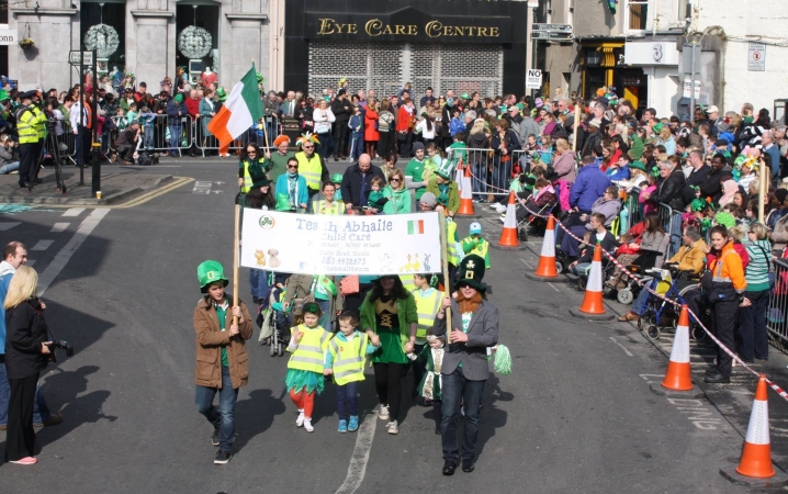 Marching in Paddys Day Parade